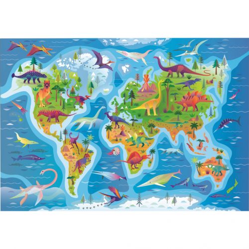 Clementoni Super, Dinoszauruszok térképe puzzle, 180 db-os