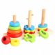 Wooden Toys fa toronyépítő 3 darab egy készletben