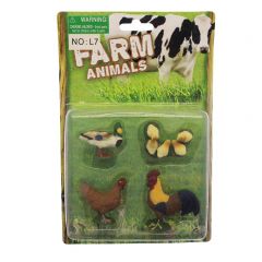 Farm Animals állat figura készlet, baromfik kicsirkékkel